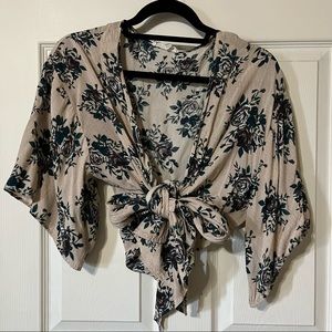 Floral wrap shirt
